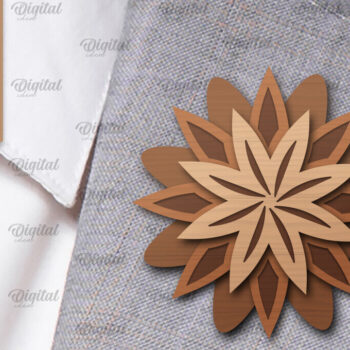Intra απο ξύλο plywood 3mm-4mm πάχος - Λουλούδι Ξύλινη καρφίτσα για πέτο με λέιζερ Δίασταση 30x20 cm INTRAFABR-98650368 - Image 1