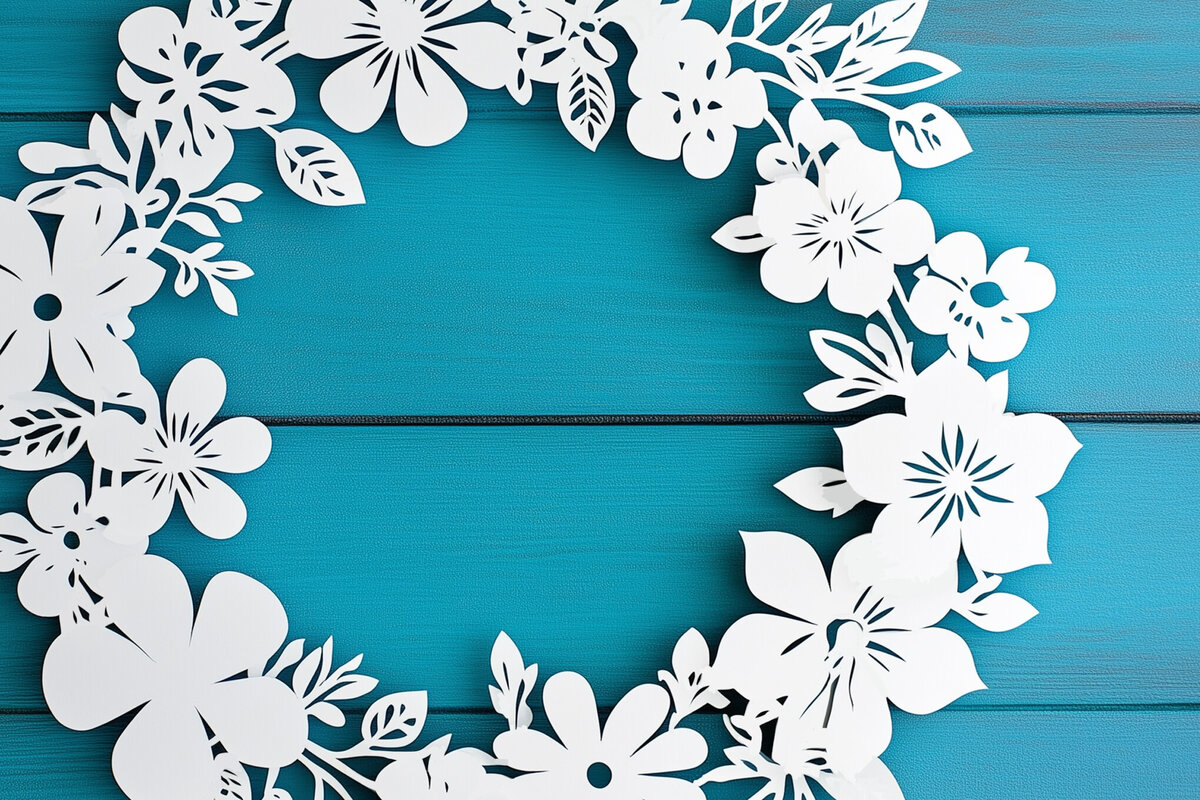 Intra απο ξύλο plywood  Χρώμα wenge 3mm-4mm πάχος - Στεφάνι λουλουδιών Paper Cut Cut File Δίασταση 40x50 cm INTRAFABR-113996419