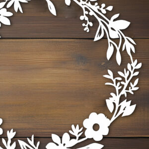 Intra απο ξύλο plywood 3mm-4mm πάχος - Στεφάνι λουλουδιών Paper Cut  Cut File Δίασταση 40x50 cm INTRAFABR-117722446