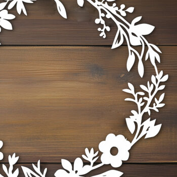 Intra απο ξύλο plywood Χρώμα wenge 3mm-4mm πάχος - Στεφάνι λουλουδιών Paper Cut Cut File Δίασταση 40x50 cm INTRAFABR-113996442 - Image 1