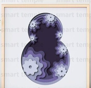 Intra απο ξύλο plywood  Χρώμα wenge 3mm-4mm πάχος - Λουλούδια 3d κουτί φωτός, λουλούδια διάνυσμα Δίασταση 30x20 cm INTRAFABR-113996496 - Image 1