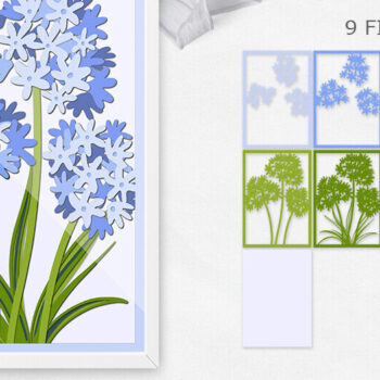 Intra απο ξύλο plywood  Χρώμα wenge 3mm-4mm πάχος - Flowers 3D Papercut / Flowers Papercut Δίασταση 20x20 cm INTRAFABR-113996311 - Image 1