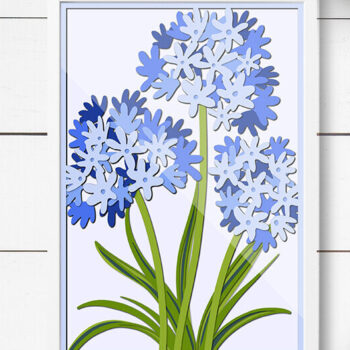 Intra απο ξύλο plywood  Χρώμα wenge 3mm-4mm πάχος - Flowers 3D Papercut / Flowers Papercut Δίασταση 20x20 cm INTRAFABR-113996311 - Image 3