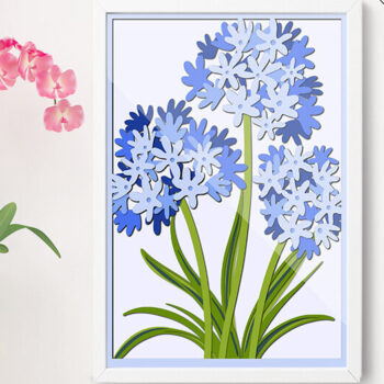 Intra απο ξύλο plywood  Χρώμα wenge 3mm-4mm πάχος - Flowers 3D Papercut / Flowers Papercut Δίασταση 20x20 cm INTRAFABR-113996311 - Image 4