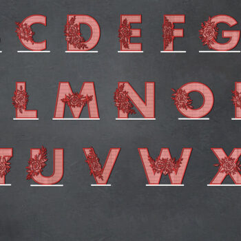 Intra απο ξύλο plywood  Χρώμα wenge 3mm-4mm πάχος - Λουλούδια Σετ Σκουλαρίκια Alphabets Δίασταση 3x3 cm INTRAFABR-115987147 - Image 1