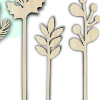 Intra απο ξύλο plywood Χρώμα wenge 3mm-4mm πάχος - Flowers Bandle , Christmas Leaves Δίασταση 15x15 cm INTRAFABR-101833215 - Image 3