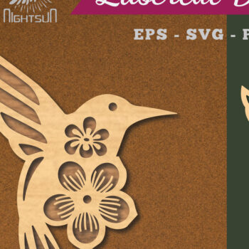 Intra απο ξύλο plywood Χρώμα wenge 3mm-4mm πάχος - Flowers Bird Decoration 1 Δίασταση 20x20 cm INTRAFABR-29409411 - Image 1