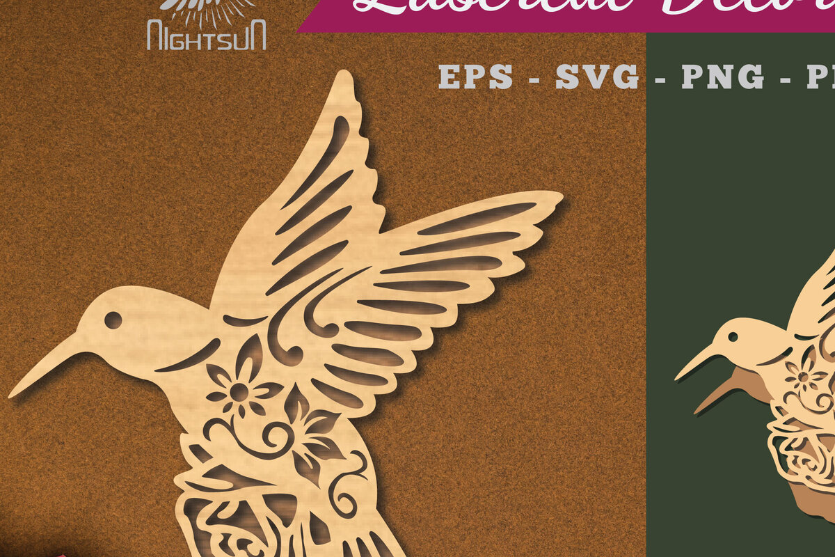 Intra απο ξύλο plywood  Χρώμα wenge 3mm-4mm πάχος - Flowers Bird Decoration 2 Δίασταση 20x20 cm INTRAFABR-28903252