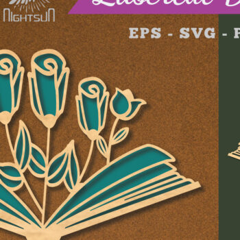 Intra απο ξύλο plywood  Χρώμα wenge 3mm-4mm πάχος - Βιβλίο Flowers Διακόσμηση με 3 Δίασταση 20x20 cm INTRAFABR-99392357 - Image 1