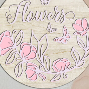 Intra απο ξύλο plywood Χρώμα wenge 3mm-4mm πάχος - Διακοσμητικό πάνελ τοίχου λουλούδια, κομμένα αρχεία Δίασταση 14x14 cm INTRAFABR-120494301 - Image 1