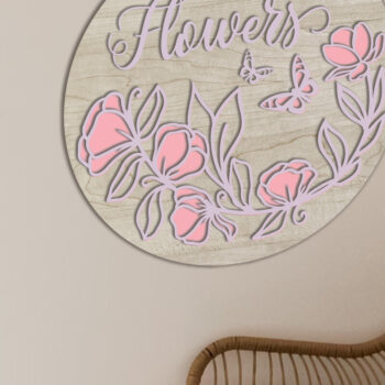 Intra απο ξύλο plywood Χρώμα wenge 3mm-4mm πάχος - Διακοσμητικό πάνελ τοίχου λουλούδια, κομμένα αρχεία Δίασταση 14x14 cm INTRAFABR-120494301 - Image 2