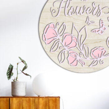 Intra απο ξύλο plywood Χρώμα wenge 3mm-4mm πάχος - Διακοσμητικό πάνελ τοίχου λουλούδια, κομμένα αρχεία Δίασταση 14x14 cm INTRAFABR-120494301 - Image 3