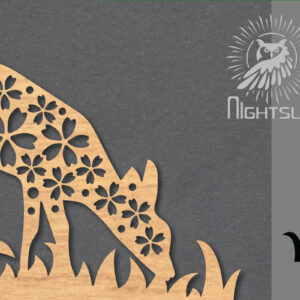 Intra απο ξύλο plywood  Χρώμα wenge 3mm-4mm πάχος - Διακόσμηση λουλουδιών ελαφιού με λέιζερ 5 Δίασταση 20x20 cm INTRAFABR-120494272