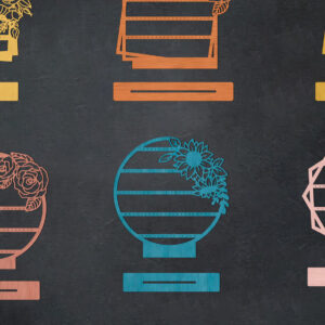 Intra απο ξύλο plywood  Χρώμα wenge 3mm-4mm πάχος - Βάση σκουλαρικιών με λουλούδια Δίασταση 20x20 cm INTRAFABR-119889574