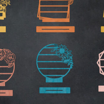 Intra απο ξύλο plywood  Χρώμα wenge 3mm-4mm πάχος - Βάση σκουλαρικιών με λουλούδια Δίασταση 20x20 cm INTRAFABR-119889574 - Image 1