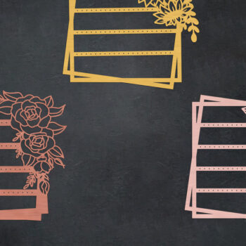 Intra απο ξύλο plywood  Χρώμα wenge 3mm-4mm πάχος - Βάση σκουλαρικιών με λουλούδια Δίασταση 20x20 cm INTRAFABR-119889577 - Image 2