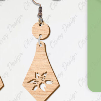 Intra απο ξύλο plywood  Χρώμα wenge 3mm-4mm πάχος - Σκουλαρίκια Λουλούδια Κόψιμο με Λέιζερ ΔΕΜΑ Δίασταση 3x3 cm INTRAFABR-119889584 - Image 6