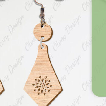 Intra απο ξύλο plywood  Χρώμα wenge 3mm-4mm πάχος - Σκουλαρίκια Λουλούδια Κόψιμο με Λέιζερ ΔΕΜΑ Δίασταση 3x3 cm INTRAFABR-119889584 - Image 9