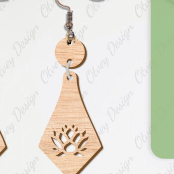 Intra απο ξύλο plywood  Χρώμα wenge 3mm-4mm πάχος - Σκουλαρίκια Λουλούδια Κόψιμο με Λέιζερ ΔΕΜΑ Δίασταση 3x3 cm INTRAFABR-119889584 - Image 11