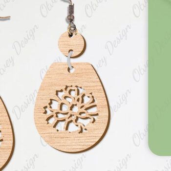 Intra απο ξύλο plywood Χρώμα wenge 3mm-4mm πάχος - Σκουλαρίκια Λουλούδια Κόψιμο με Λέιζερ ΔΕΜΑ Δίασταση 3x3 cm INTRAFABR-119889573 - Image 3