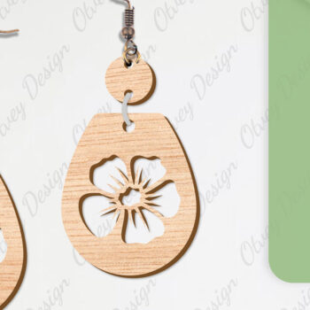 Intra απο ξύλο plywood Χρώμα wenge 3mm-4mm πάχος - Σκουλαρίκια Λουλούδια Κόψιμο με Λέιζερ ΔΕΜΑ Δίασταση 3x3 cm INTRAFABR-119889573 - Image 4