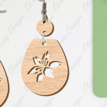 Intra απο ξύλο plywood Χρώμα wenge 3mm-4mm πάχος - Σκουλαρίκια Λουλούδια Κόψιμο με Λέιζερ ΔΕΜΑ Δίασταση 3x3 cm INTRAFABR-119889573 - Image 6