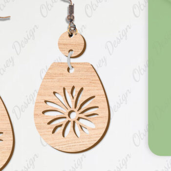 Intra απο ξύλο plywood Χρώμα wenge 3mm-4mm πάχος - Σκουλαρίκια Λουλούδια Κόψιμο με Λέιζερ ΔΕΜΑ Δίασταση 3x3 cm INTRAFABR-119889573 - Image 7