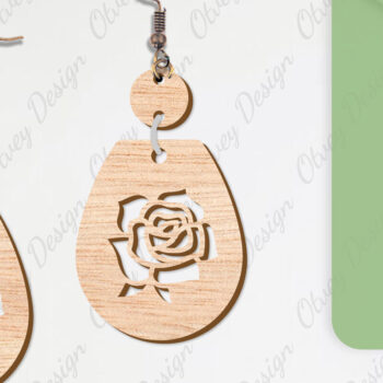 Intra απο ξύλο plywood Χρώμα wenge 3mm-4mm πάχος - Σκουλαρίκια Λουλούδια Κόψιμο με Λέιζερ ΔΕΜΑ Δίασταση 3x3 cm INTRAFABR-119889573 - Image 8