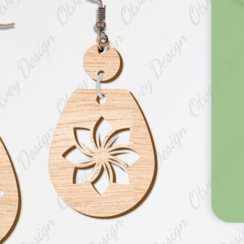 Intra απο ξύλο plywood Χρώμα wenge 3mm-4mm πάχος - Σκουλαρίκια Λουλούδια Κόψιμο με Λέιζερ ΔΕΜΑ Δίασταση 3x3 cm INTRAFABR-119889573 - Image 10