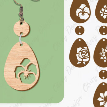 Intra απο ξύλο plywood Χρώμα wenge 3mm-4mm πάχος - Σκουλαρίκια Λουλούδια Κόψιμο με Λέιζερ ΔΕΜΑ Δίασταση 3x3 cm INTRAFABR-112953317 - Image 1