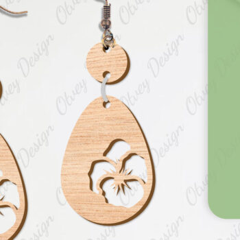 Intra απο ξύλο plywood Χρώμα wenge 3mm-4mm πάχος - Σκουλαρίκια Λουλούδια Κόψιμο με Λέιζερ ΔΕΜΑ Δίασταση 3x3 cm INTRAFABR-112953317 - Image 2