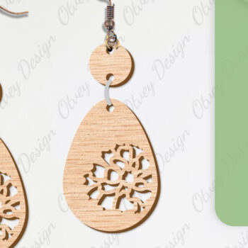 Intra απο ξύλο plywood Χρώμα wenge 3mm-4mm πάχος - Σκουλαρίκια Λουλούδια Κόψιμο με Λέιζερ ΔΕΜΑ Δίασταση 3x3 cm INTRAFABR-112953317 - Image 3