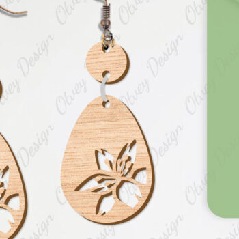 Intra απο ξύλο plywood Χρώμα wenge 3mm-4mm πάχος - Σκουλαρίκια Λουλούδια Κόψιμο με Λέιζερ ΔΕΜΑ Δίασταση 3x3 cm INTRAFABR-112953317 - Image 6