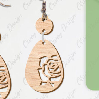 Intra απο ξύλο plywood Χρώμα wenge 3mm-4mm πάχος - Σκουλαρίκια Λουλούδια Κόψιμο με Λέιζερ ΔΕΜΑ Δίασταση 3x3 cm INTRAFABR-112953317 - Image 8