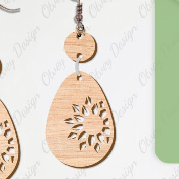 Intra απο ξύλο plywood Χρώμα wenge 3mm-4mm πάχος - Σκουλαρίκια Λουλούδια Κόψιμο με Λέιζερ ΔΕΜΑ Δίασταση 3x3 cm INTRAFABR-112953317 - Image 9