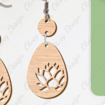 Intra απο ξύλο plywood Χρώμα wenge 3mm-4mm πάχος - Σκουλαρίκια Λουλούδια Κόψιμο με Λέιζερ ΔΕΜΑ Δίασταση 3x3 cm INTRAFABR-112953317 - Image 11