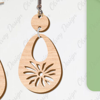 Intra απο ξύλο plywood  Χρώμα wenge 3mm-4mm πάχος - Σκουλαρίκια Λουλούδια Κόψιμο με Λέιζερ ΔΕΜΑ Δίασταση 3x3 cm INTRAFABR-33098805 - Image 7