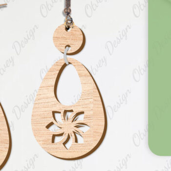 Intra απο ξύλο plywood  Χρώμα wenge 3mm-4mm πάχος - Σκουλαρίκια Λουλούδια Κόψιμο με Λέιζερ ΔΕΜΑ Δίασταση 3x3 cm INTRAFABR-33098805 - Image 10