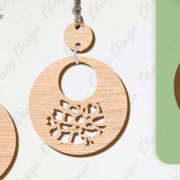 Intra απο ξύλο plywood  Χρώμα wenge 3mm-4mm πάχος - Σκουλαρίκια Λουλούδια Κόψιμο με Λέιζερ ΔΕΜΑ Δίασταση 3x3 cm INTRAFABR-77903764 - Image 3