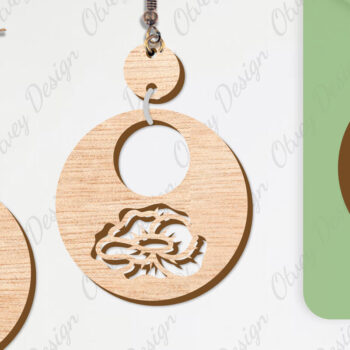 Intra απο ξύλο plywood  Χρώμα wenge 3mm-4mm πάχος - Σκουλαρίκια Λουλούδια Κόψιμο με Λέιζερ ΔΕΜΑ Δίασταση 3x3 cm INTRAFABR-77903764 - Image 5