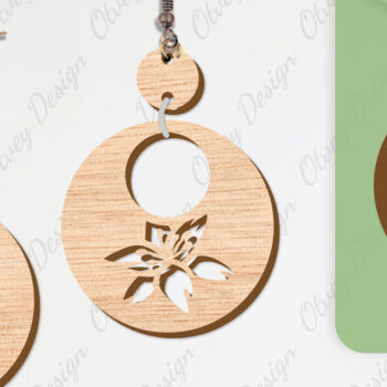 Intra απο ξύλο plywood  Χρώμα wenge 3mm-4mm πάχος - Σκουλαρίκια Λουλούδια Κόψιμο με Λέιζερ ΔΕΜΑ Δίασταση 3x3 cm INTRAFABR-77903764 - Image 6