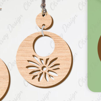 Intra απο ξύλο plywood  Χρώμα wenge 3mm-4mm πάχος - Σκουλαρίκια Λουλούδια Κόψιμο με Λέιζερ ΔΕΜΑ Δίασταση 3x3 cm INTRAFABR-77903764 - Image 7