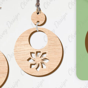 Intra απο ξύλο plywood  Χρώμα wenge 3mm-4mm πάχος - Σκουλαρίκια Λουλούδια Κόψιμο με Λέιζερ ΔΕΜΑ Δίασταση 3x3 cm INTRAFABR-77903764 - Image 10