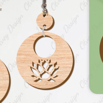 Intra απο ξύλο plywood  Χρώμα wenge 3mm-4mm πάχος - Σκουλαρίκια Λουλούδια Κόψιμο με Λέιζερ ΔΕΜΑ Δίασταση 3x3 cm INTRAFABR-77903764 - Image 11