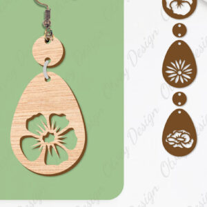 Intra απο ξύλο plywood  Χρώμα wenge 3mm-4mm πάχος - Σκουλαρίκια Λουλούδια Κόψιμο με Λέιζερ ΔΕΜΑ Δίασταση 3x3 cm INTRAFABR-96559116