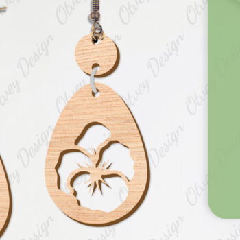 Intra απο ξύλο plywood Χρώμα wenge 3mm-4mm πάχος - Σκουλαρίκια Λουλούδια Κόψιμο με Λέιζερ ΔΕΜΑ Δίασταση 3x3 cm INTRAFABR-96559116 - Image 2