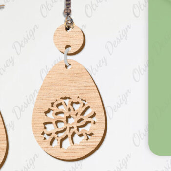 Intra απο ξύλο plywood Χρώμα wenge 3mm-4mm πάχος - Σκουλαρίκια Λουλούδια Κόψιμο με Λέιζερ ΔΕΜΑ Δίασταση 3x3 cm INTRAFABR-96559116 - Image 3