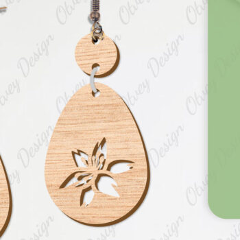 Intra απο ξύλο plywood Χρώμα wenge 3mm-4mm πάχος - Σκουλαρίκια Λουλούδια Κόψιμο με Λέιζερ ΔΕΜΑ Δίασταση 3x3 cm INTRAFABR-96559116 - Image 6