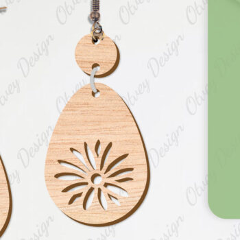 Intra απο ξύλο plywood Χρώμα wenge 3mm-4mm πάχος - Σκουλαρίκια Λουλούδια Κόψιμο με Λέιζερ ΔΕΜΑ Δίασταση 3x3 cm INTRAFABR-96559116 - Image 7