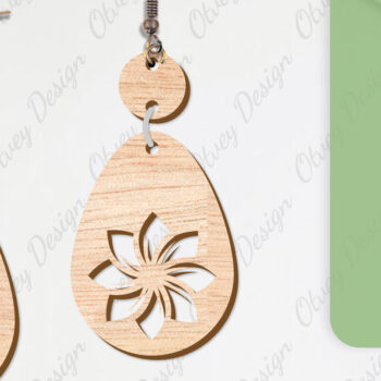 Intra απο ξύλο plywood Χρώμα wenge 3mm-4mm πάχος - Σκουλαρίκια Λουλούδια Κόψιμο με Λέιζερ ΔΕΜΑ Δίασταση 3x3 cm INTRAFABR-96559116 - Image 10